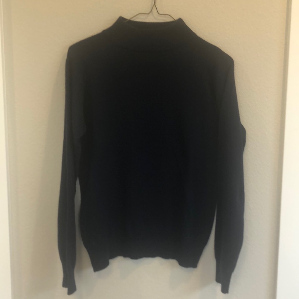 Vintage cashmere navy mock neck sweater
